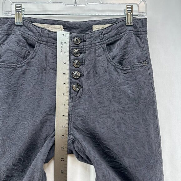 Pilcro Anthropologie Jeans Womens 29 High Rise Skinny Button Fly Jacquard Gray - Picture 10 of 12